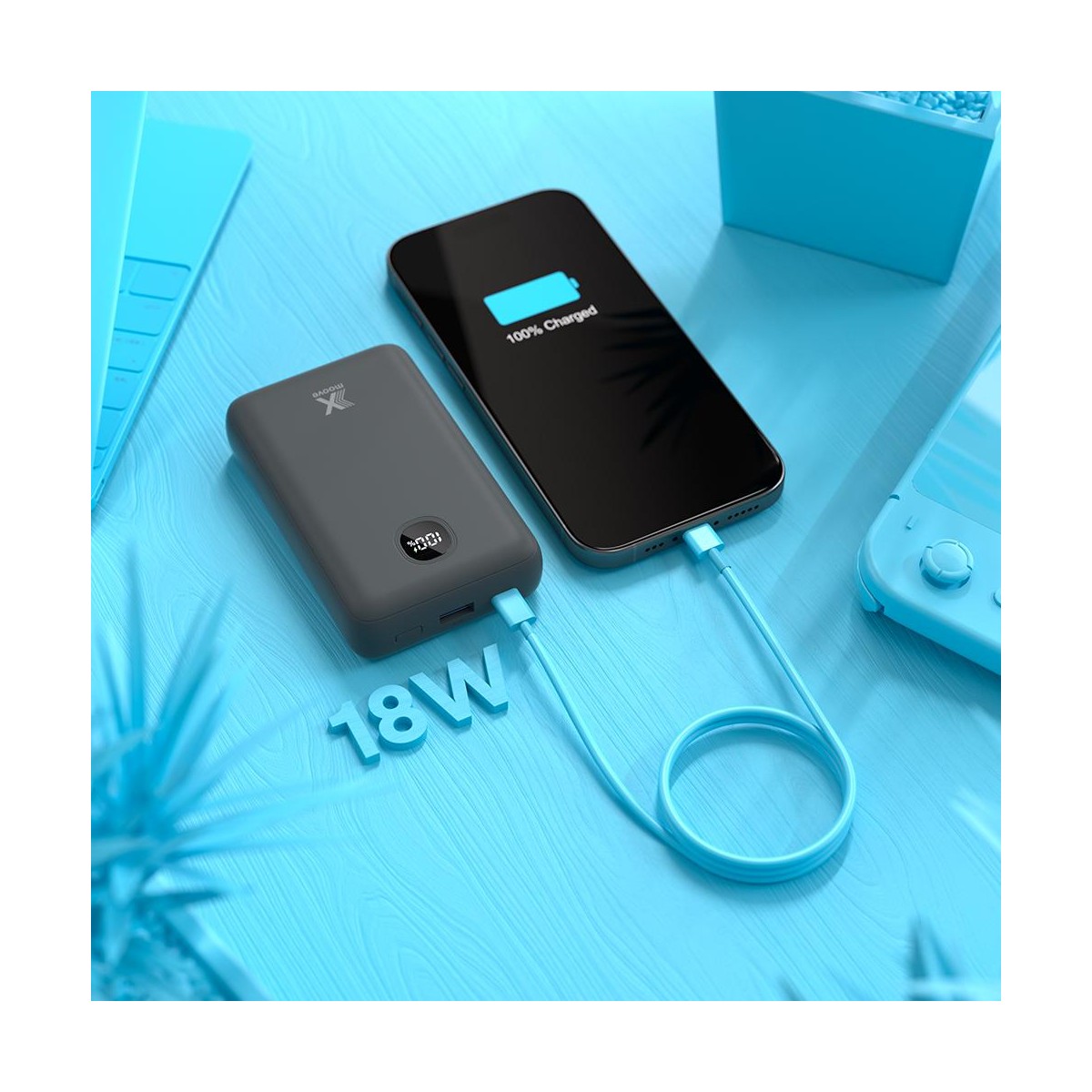 Batterie externe USB-C 18W 20 000 mAh MINI20 couleur unique, LIVOO