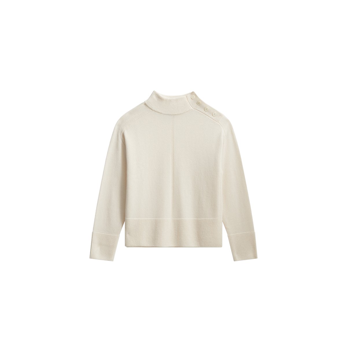 Pull droit col montant cachemire MWALTER ecru, CAROLL