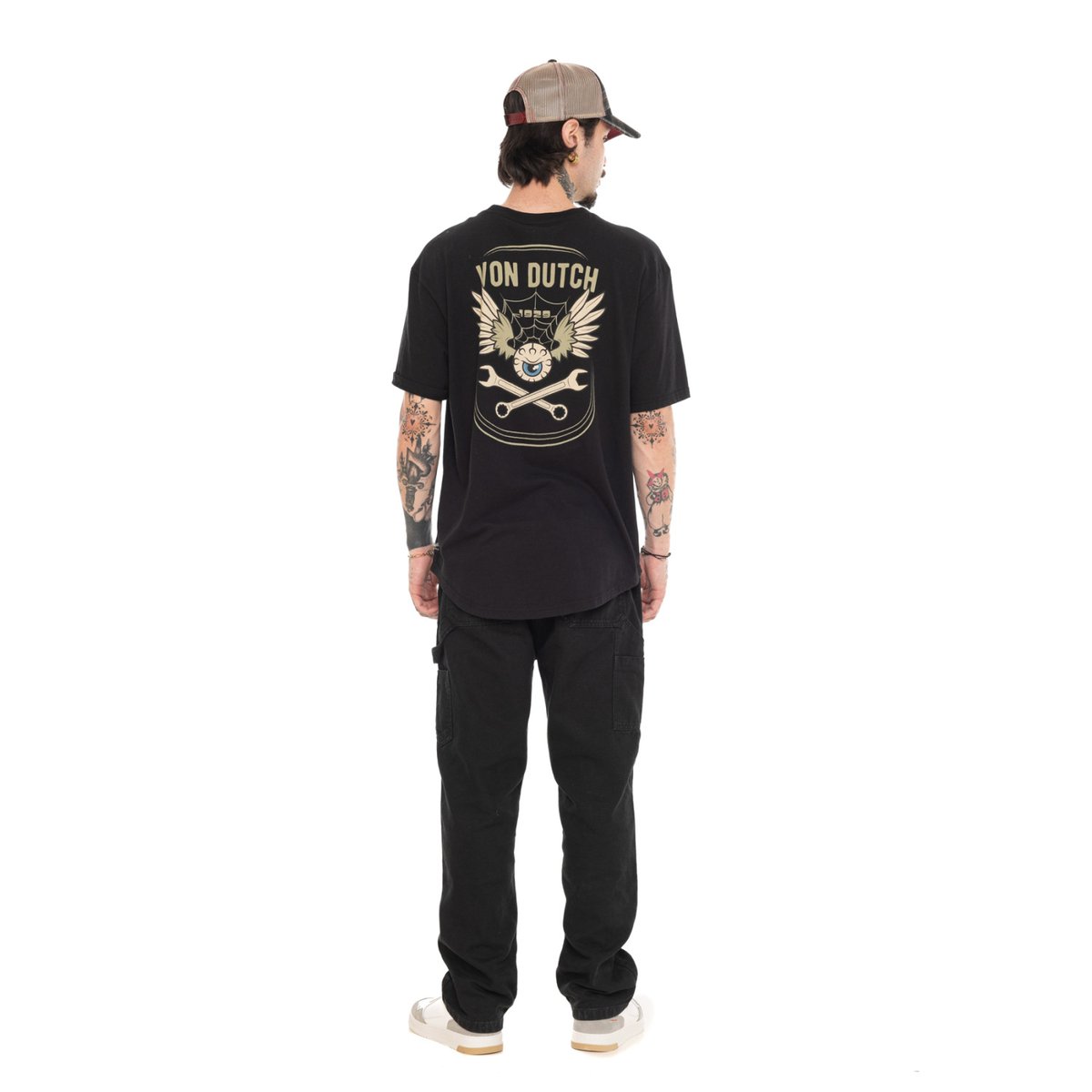 Tee shirt coton JACOB noir/vert/beige, VON DUTCH