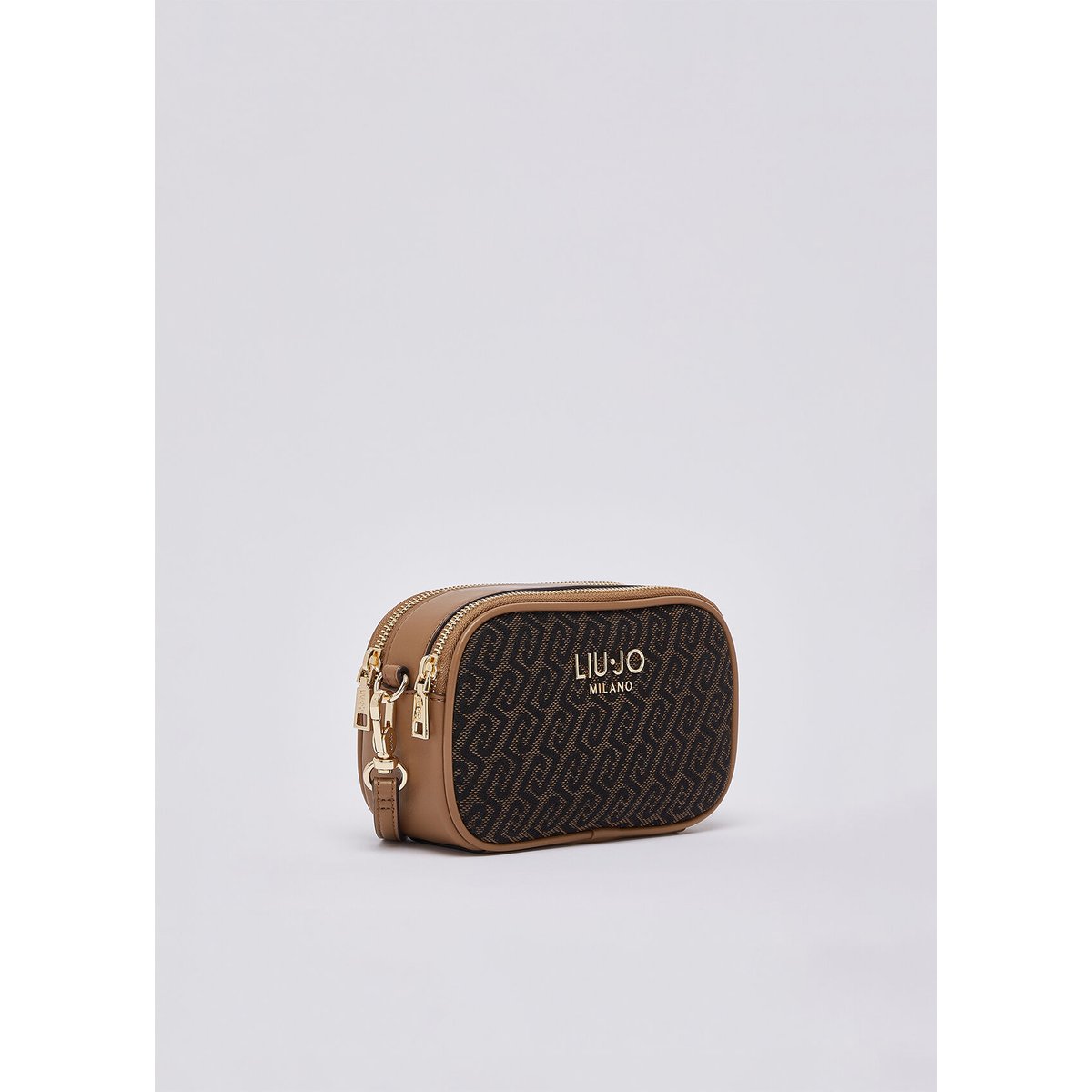 Sac bandoulière format petit monogramme marron foncé, LIU JO
