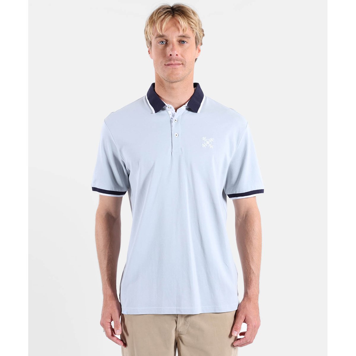 Piqué short sleeve polo NACHEM light blue, OXBOW