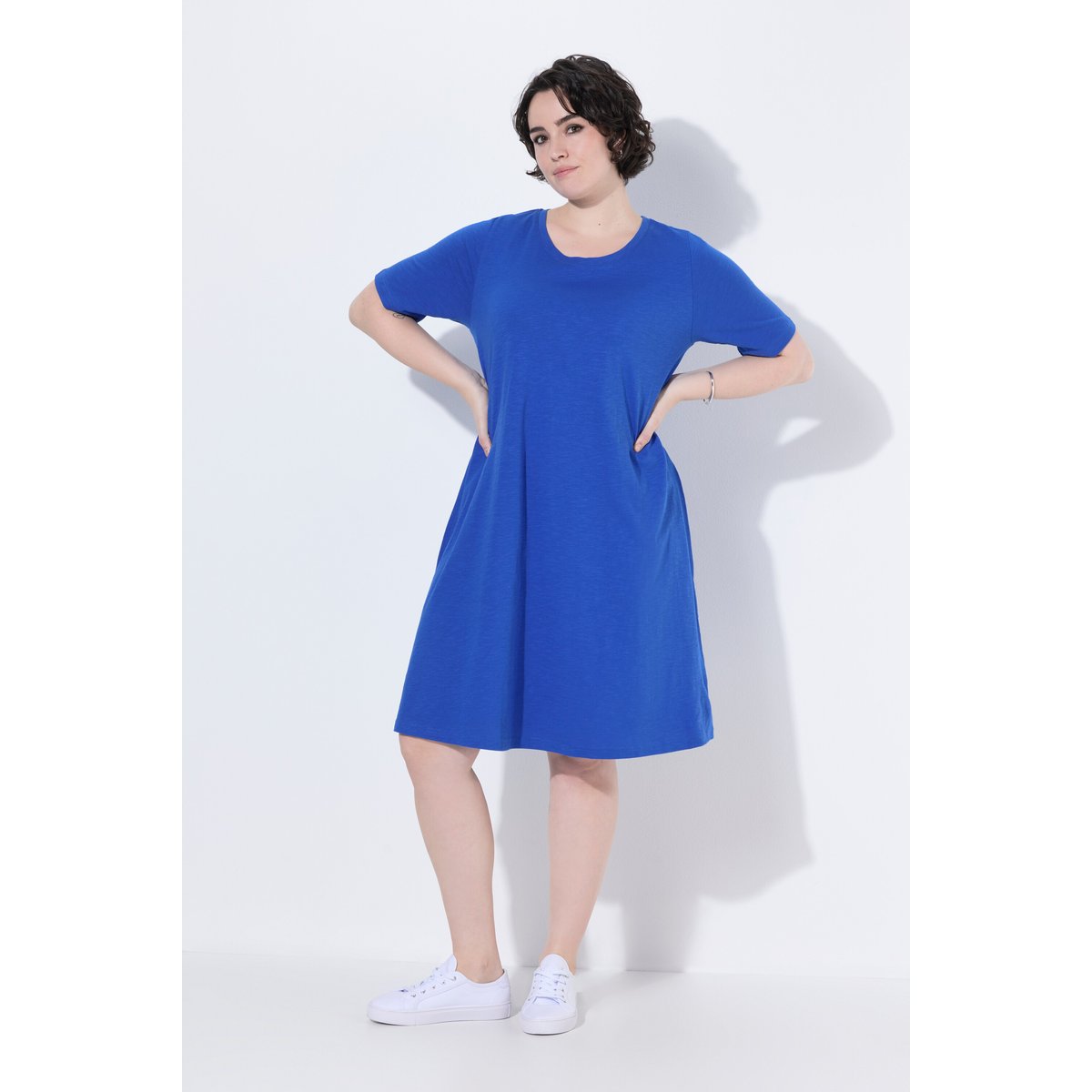 Robe en jersey avec poches, coupe évasée bleu azur, ULLA POPKEN