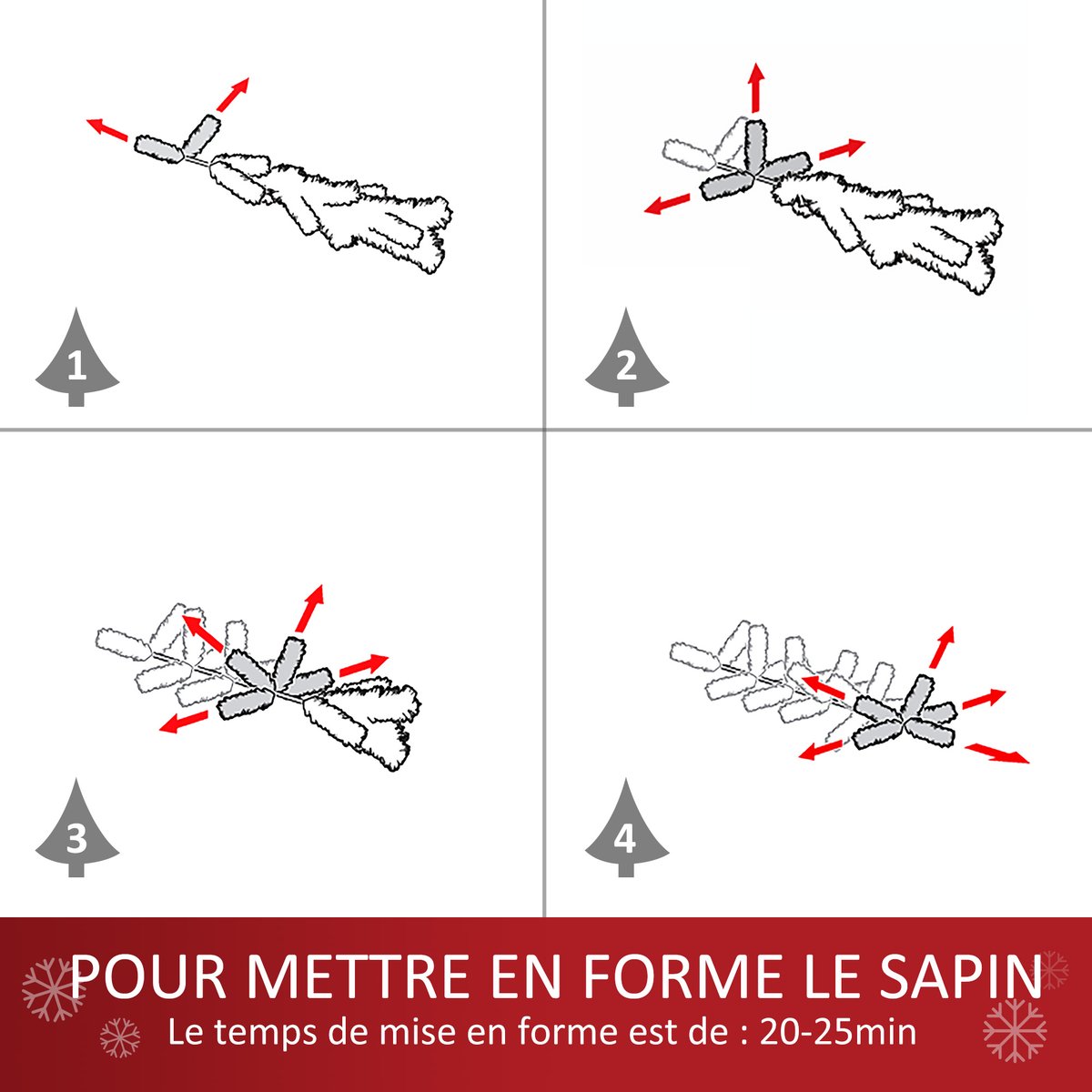 Sapin de Noël PVC Vert vert, HOMCOM