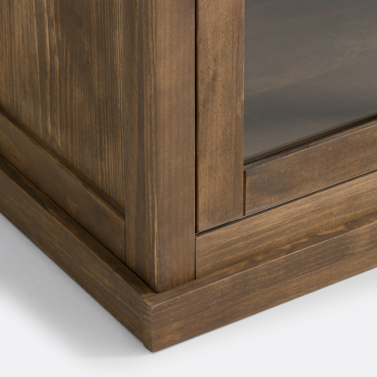 Vitrine basse 2 portes pin massif et MDF, Lunja ciré naturel, LA REDOUTE INTERIEURS