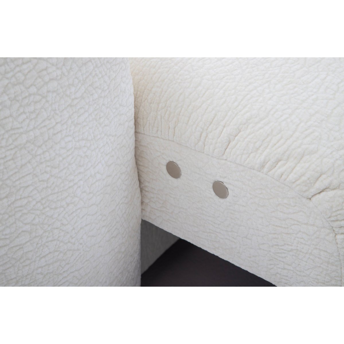 Canapé d'angle convertible 3 places en tissu texturé, ANDRE blanc, BOBOCHIC