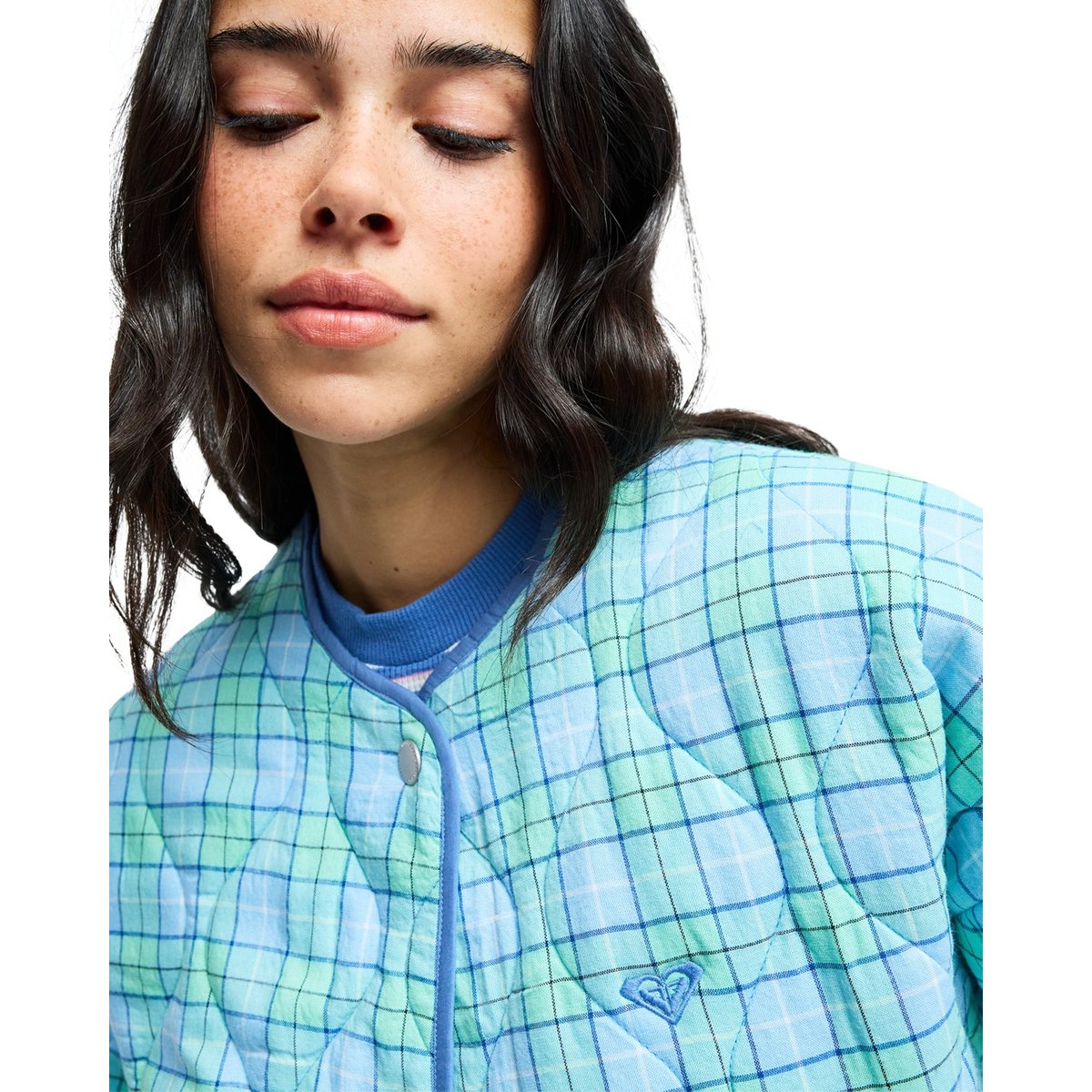 Veste ample molletonnée SEASIDE RESORT. bleu airy blue as if plaid, ROXY