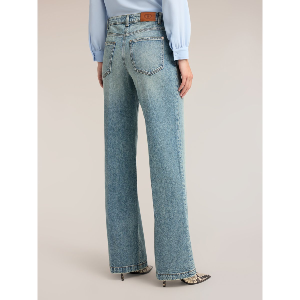 Jean large taille haute washed light - blue, MOTIVI