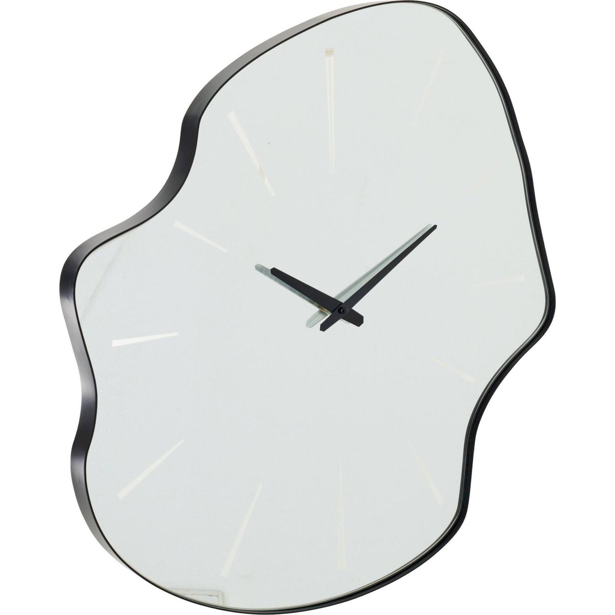Horloge murale irrégulière en verre noir, RECOLLECTION