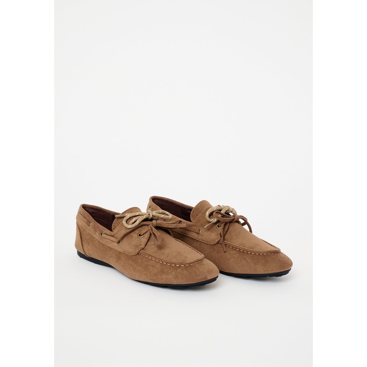 Mocassins bateau en suédine taupe, LOLALIZA