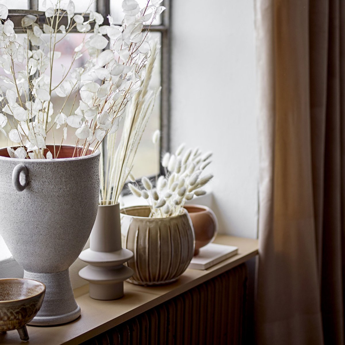 Vase en grès céramique H22cm - ISOLD beige, BLOOMINGVILLE