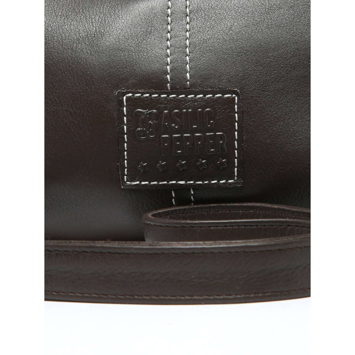 Sac bandoulière Seam cuir new brown, BASILIC PEPPER