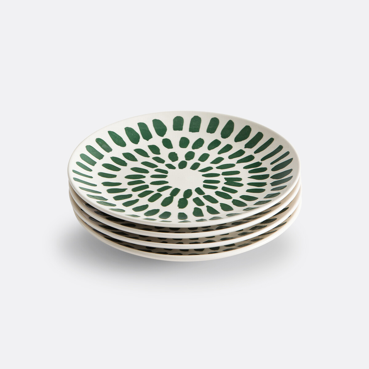 Lot de 4 assiettes à dessert en grès Riveri vert, LA REDOUTE INTERIEURS