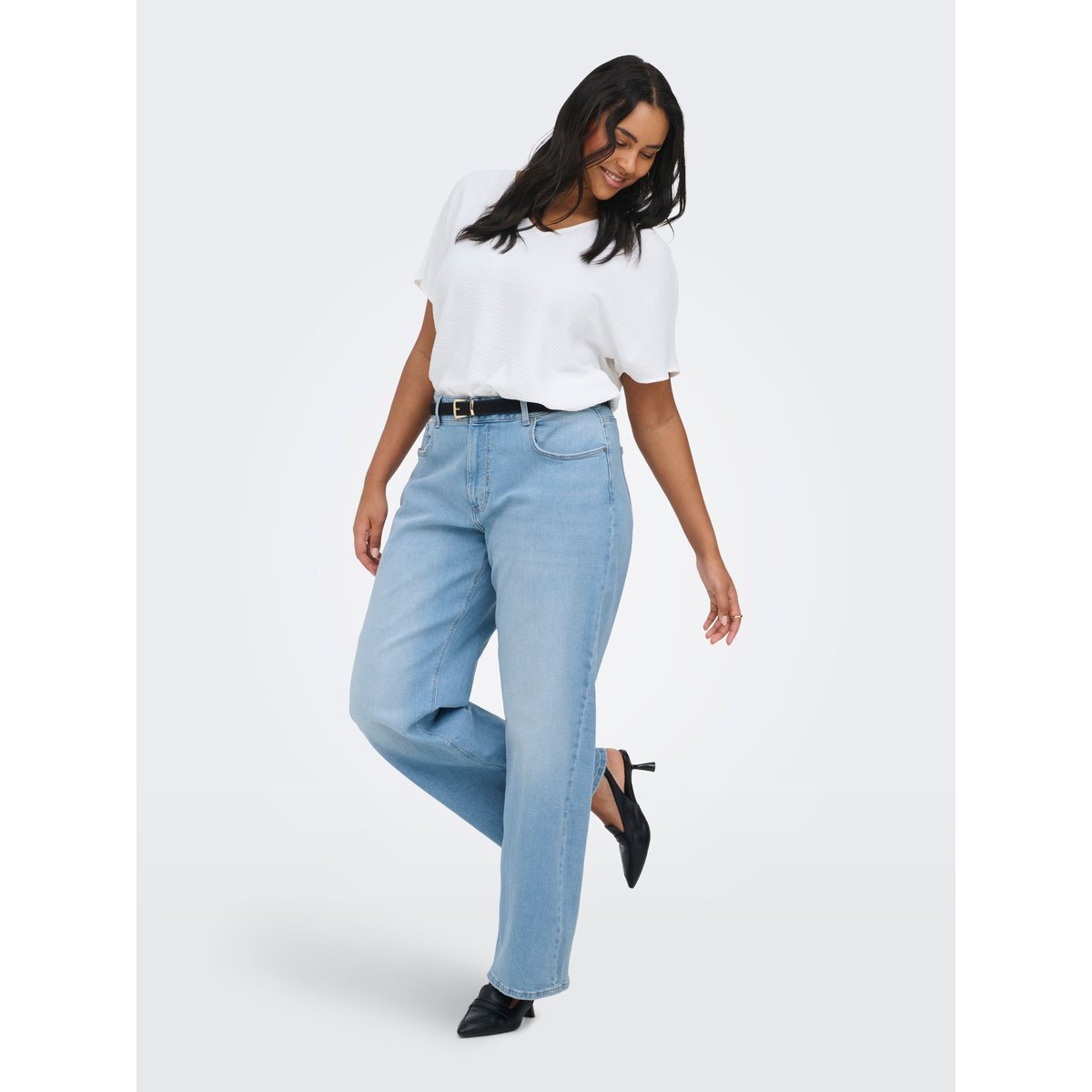 Jean À Jambe Large light blue denim, ONLY CARMAKOMA