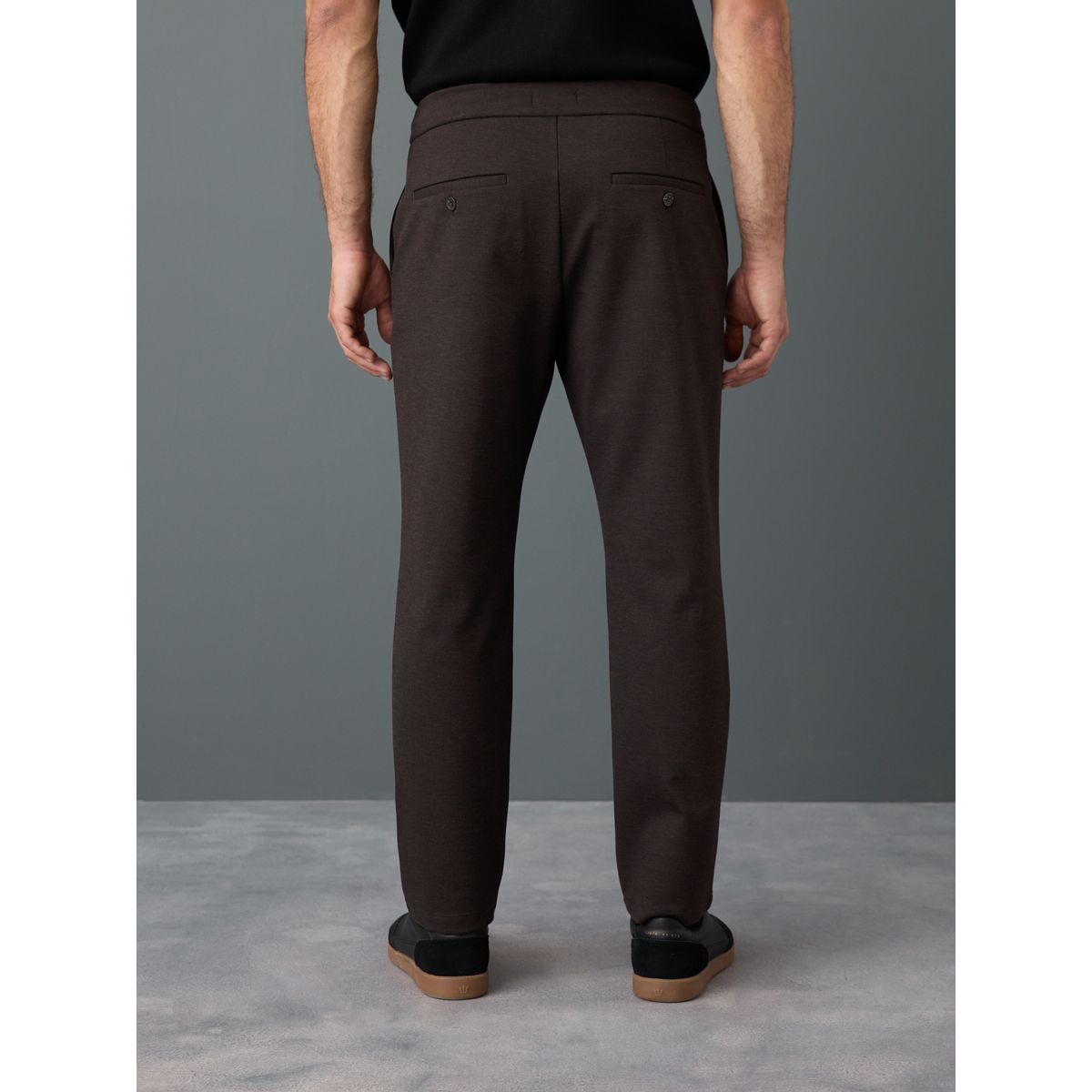 Pantalon habillé à taille élastique et laine marron, NEXT