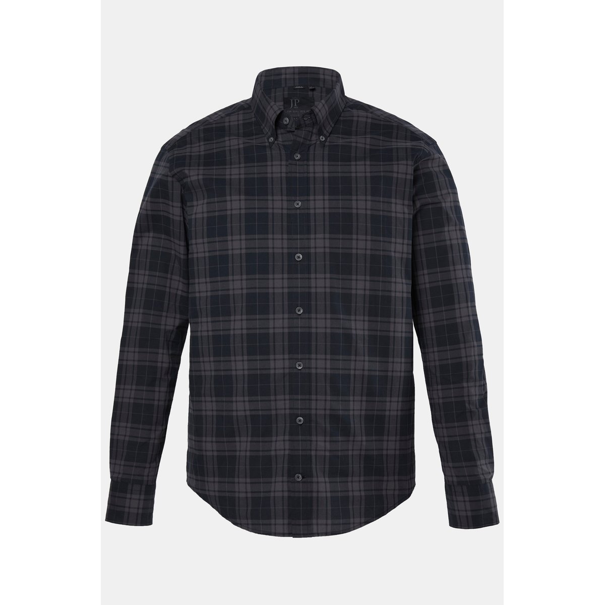 Chemise à carreaux. Manches longues et col noir, JP1880