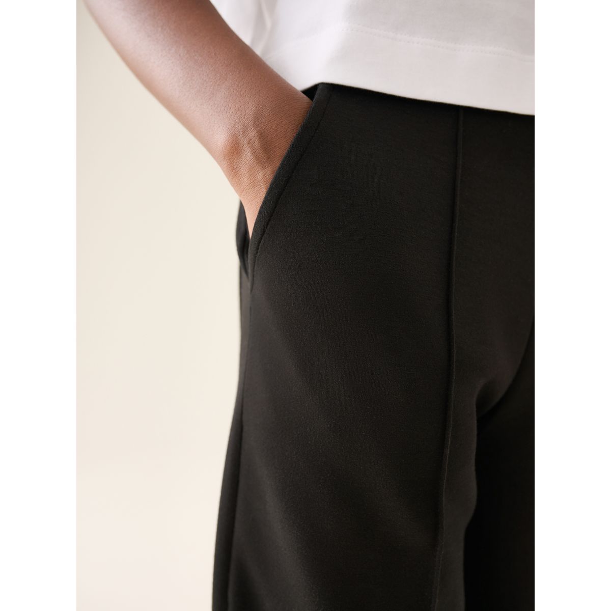 Pantalon d’école large en néoprène stretch noir, NEXT