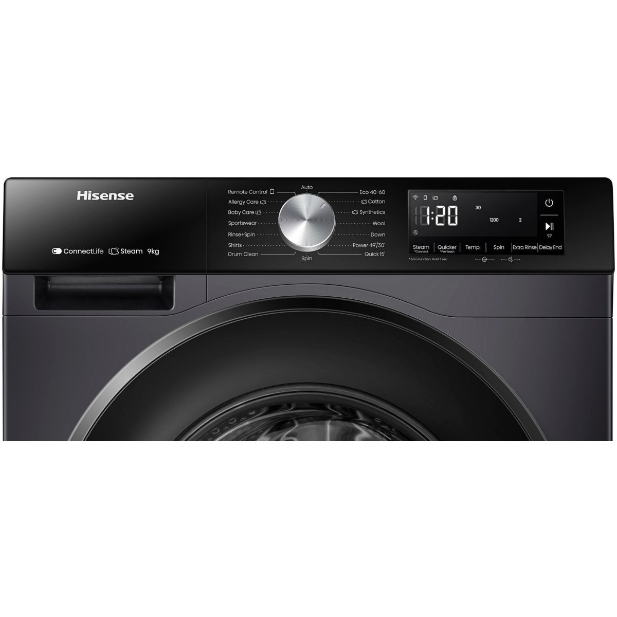 Lave linge hublot WF3S9043BB3 couleur unique, HISENSE