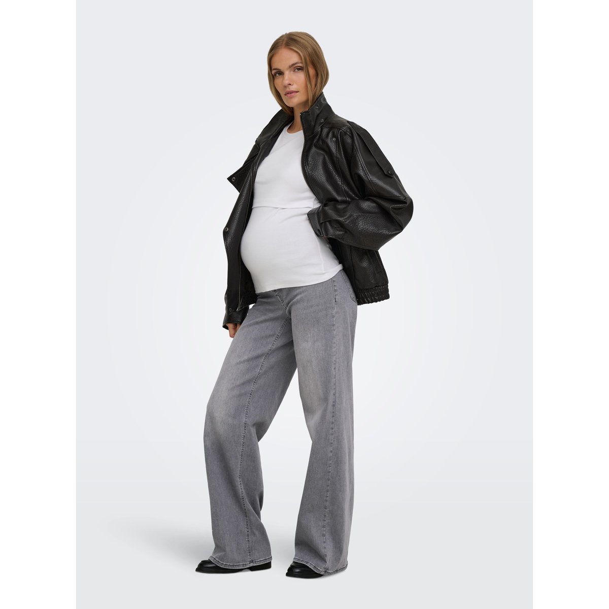 Jean À Jambe Large grey denim, ONLY