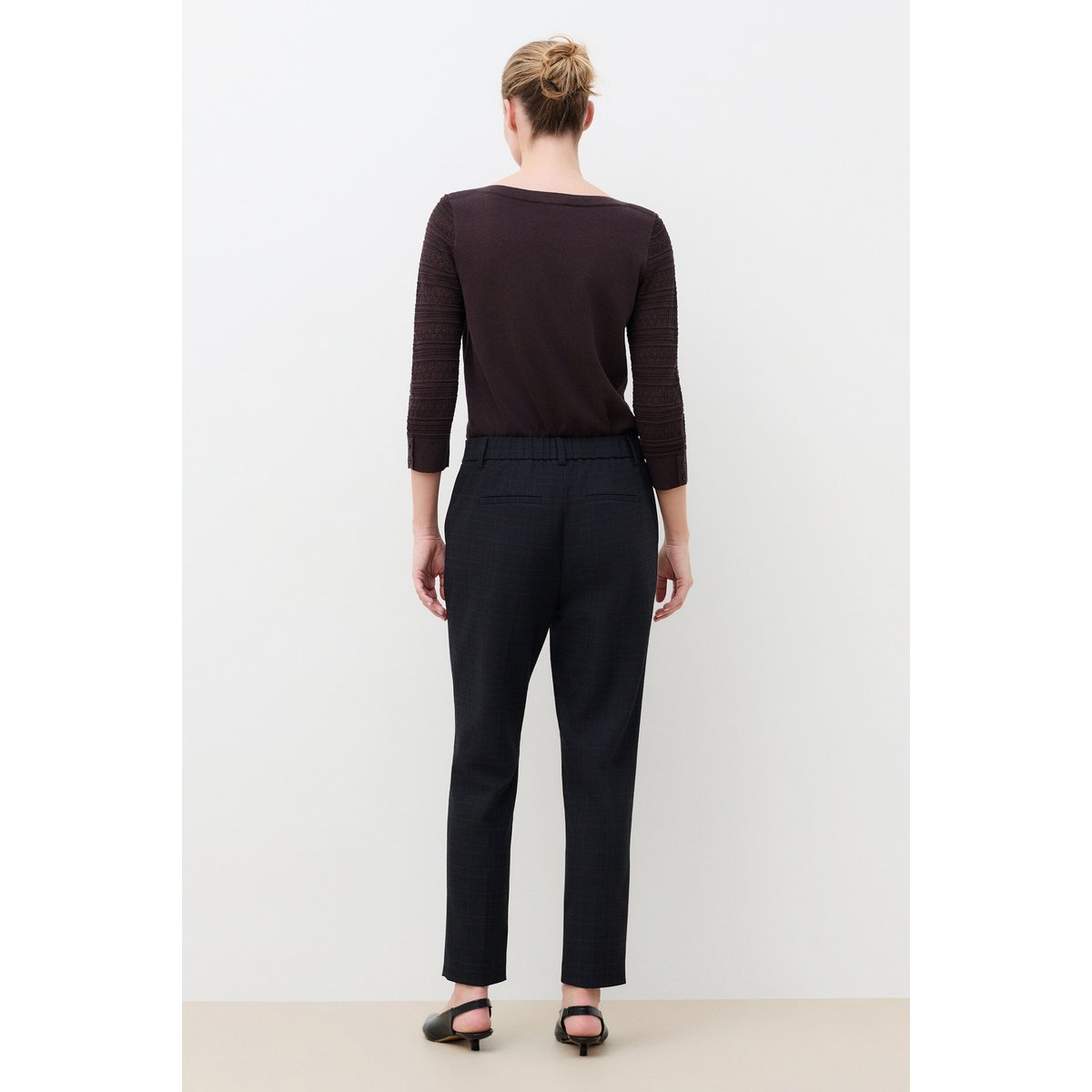 Pantalon cigarette élégant PSIDIKOCARREAU gris, CAROLL