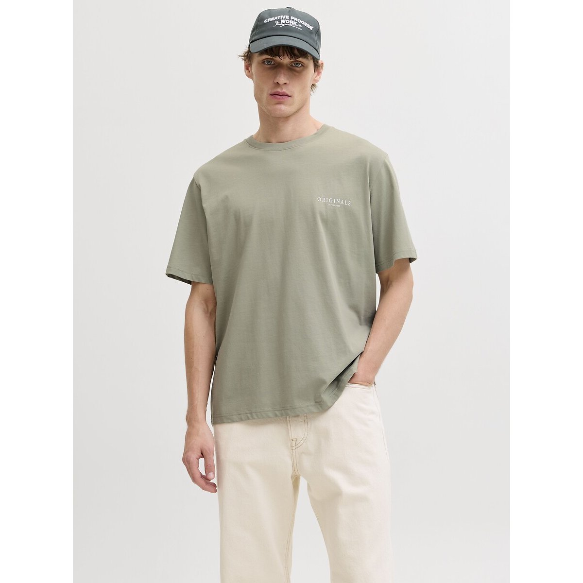 T-shirt manches courtes vert kaki, JACK & JONES