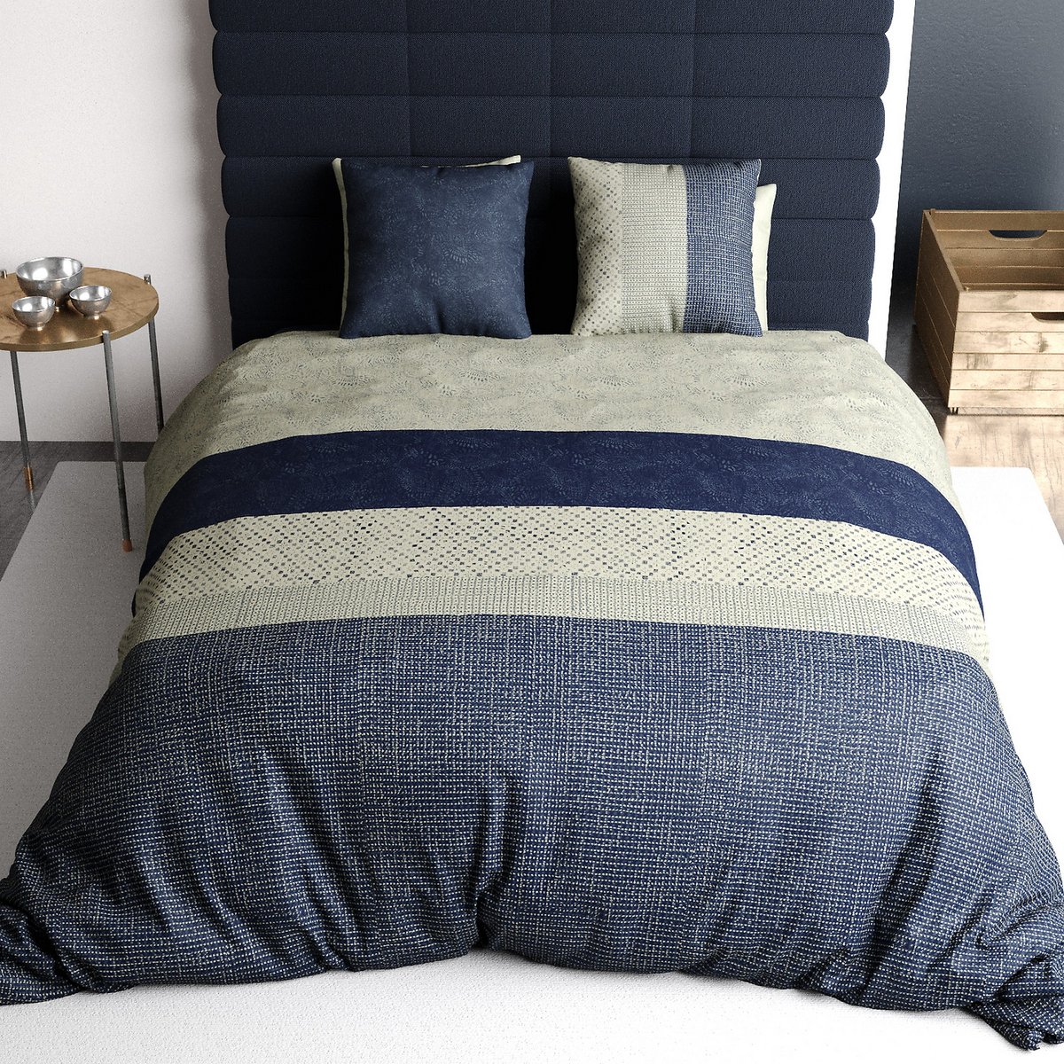 Parure de lit - Housse de couette coton 57 fils multicolore, EDEN