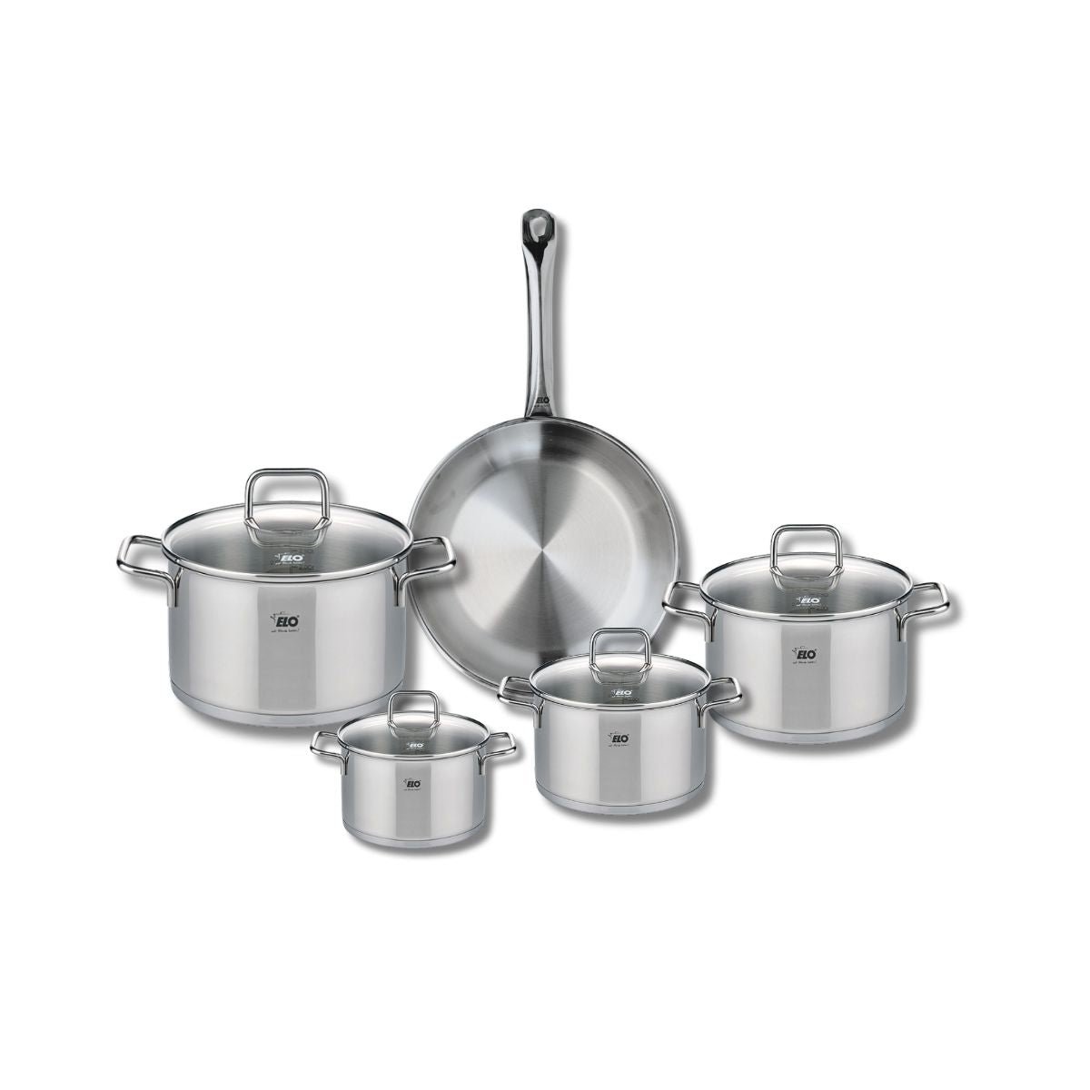 Batterie 1 poêle 24cm + 4 faitouts 12/14/16/20cm PROFI CITRIN gris, ELO