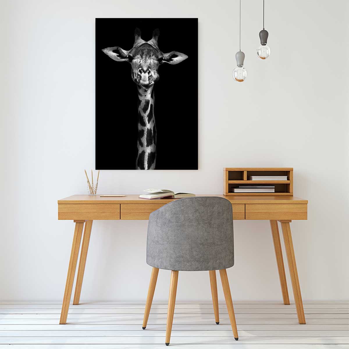 Tableau girafe haute en portrait tableau alu dibond, HEXOA