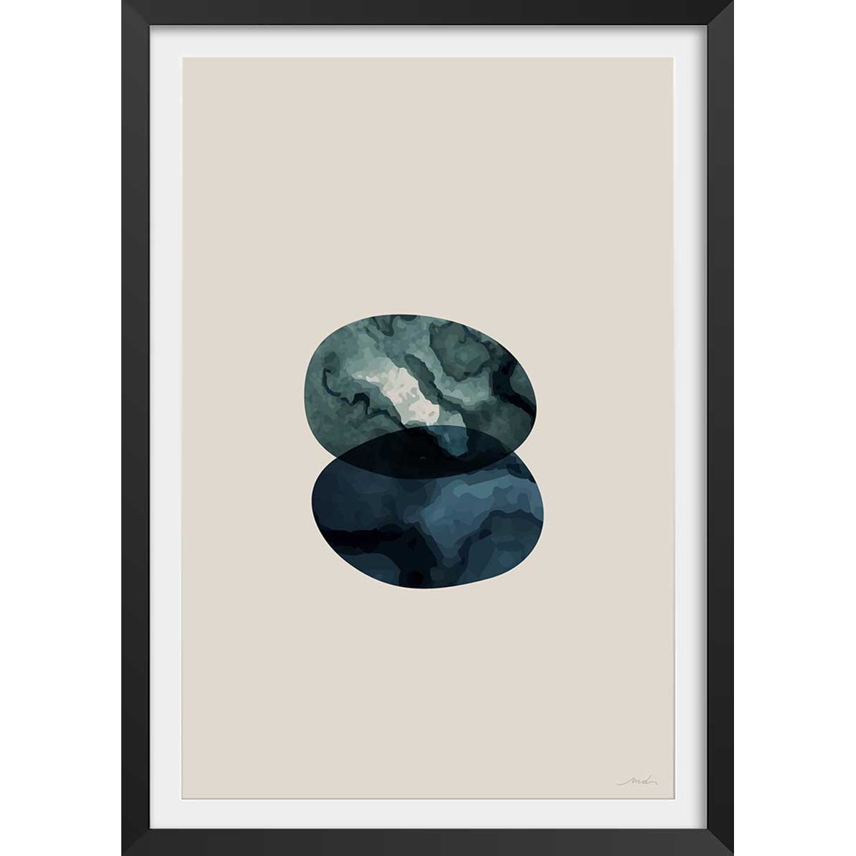 Affiche labradorite vertueuse affiche + cadre en bois - noir, HEXOA