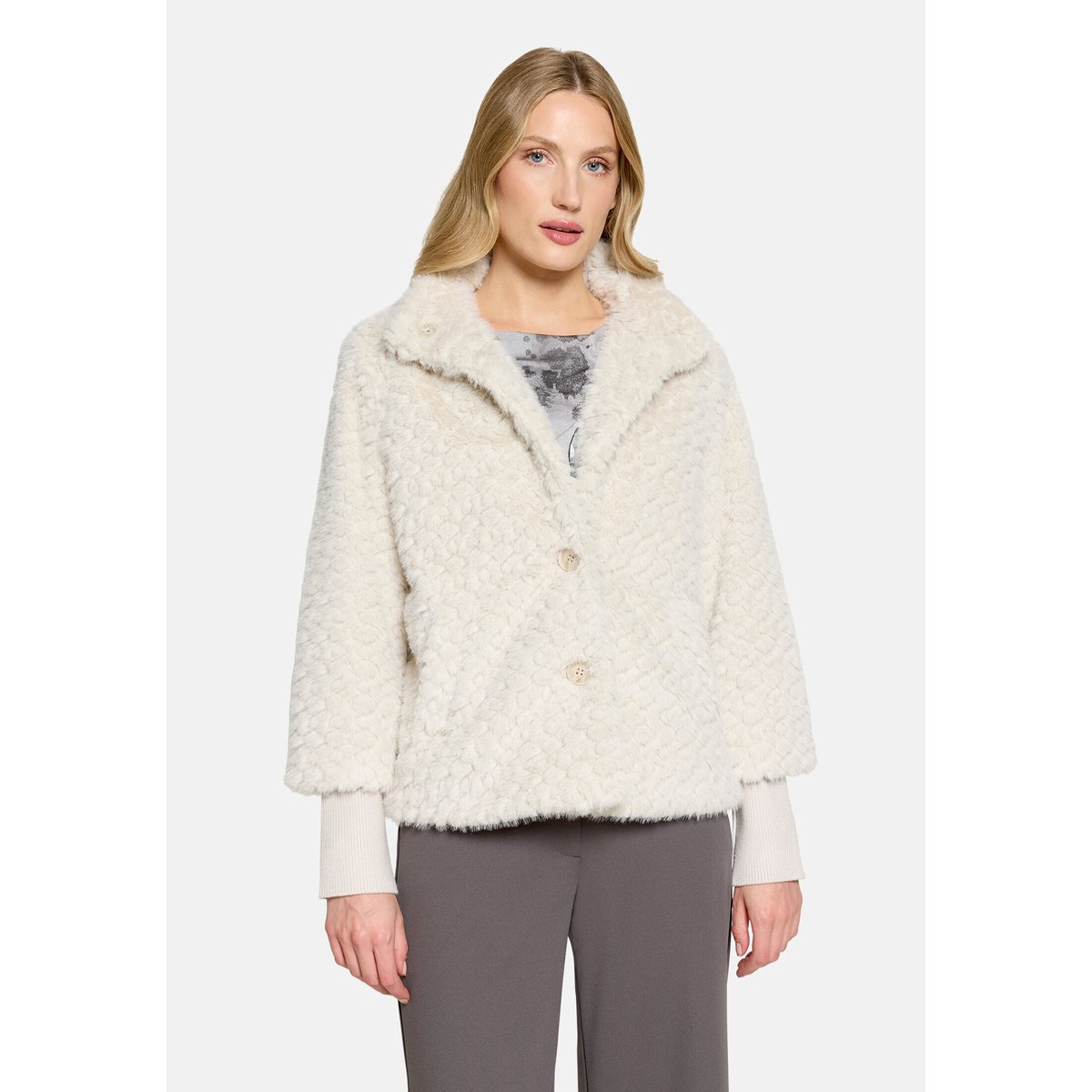 Veste outdoor en peluche pastel sand, BETTY BARCLAY