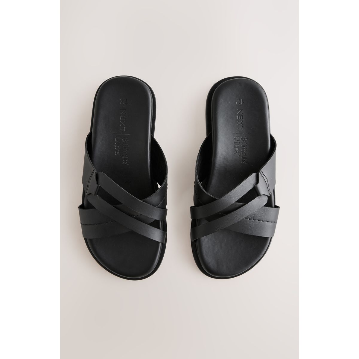 Sandales habillées en cuir noir, NEXT