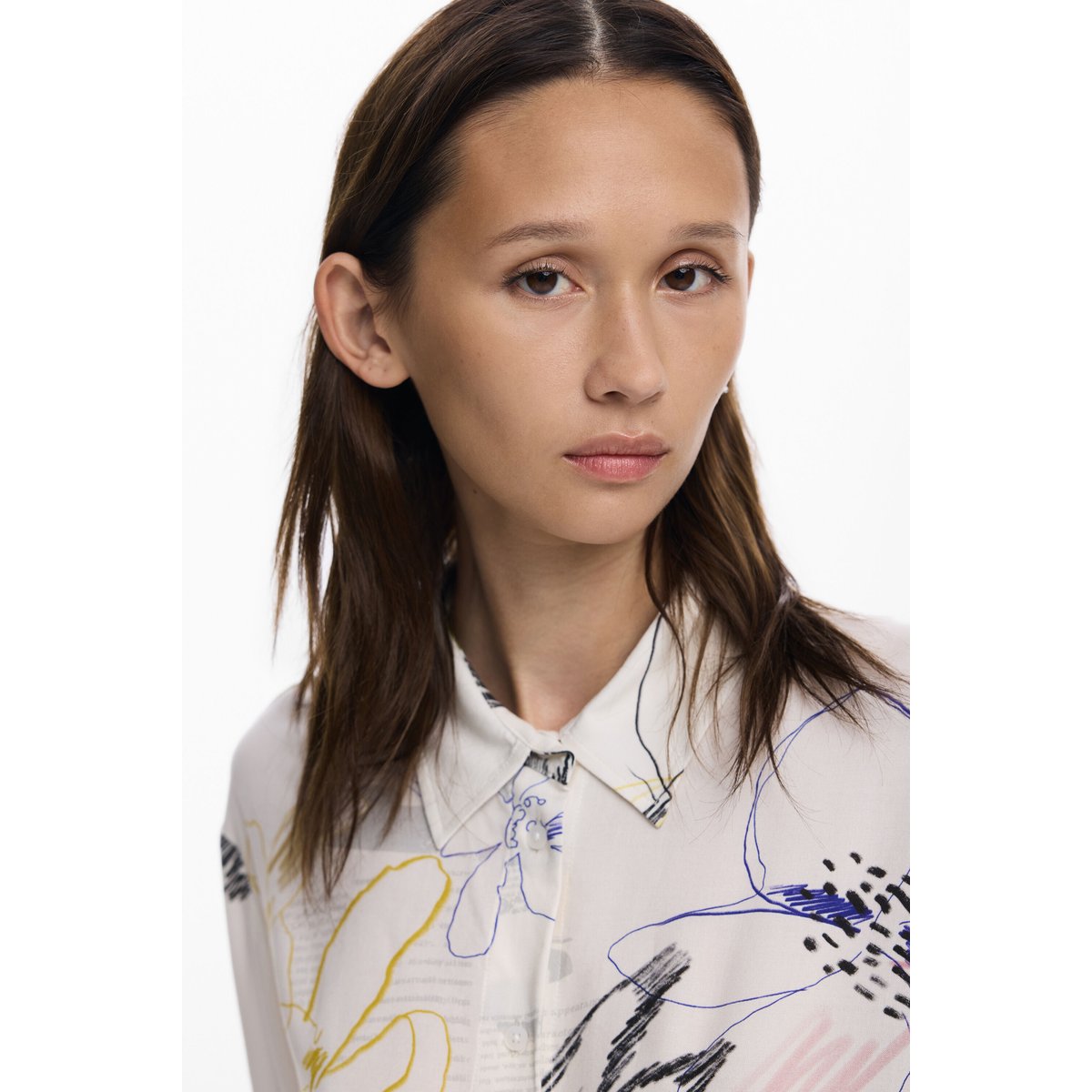 Chemise fluide collage beige, DESIGUAL