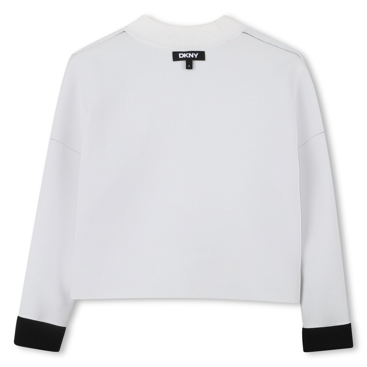 Pull en maille réversible noir ecru, DKNY