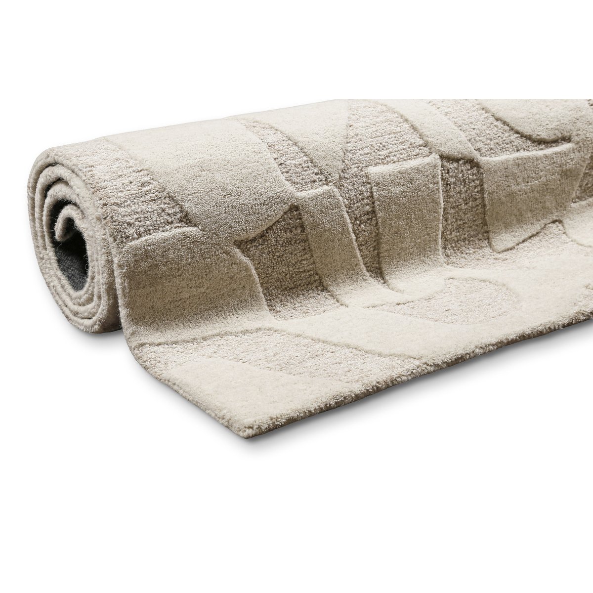 Tapis graphique tufté main , Ocean State beige chiné, WECON HOME