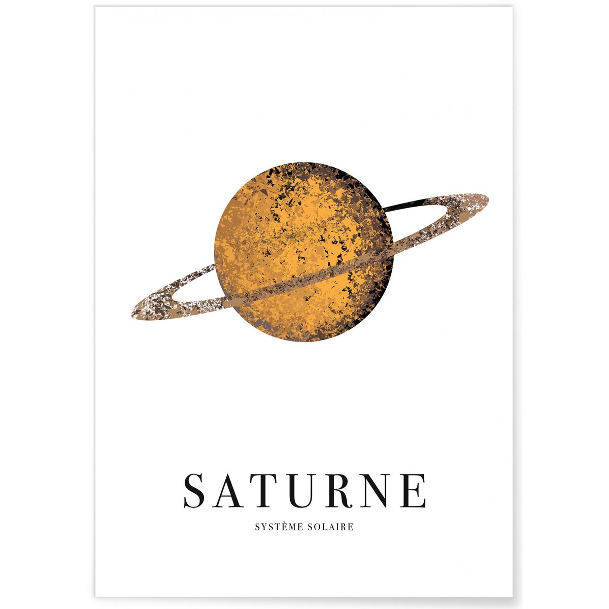 Affiche Saturne blanc, L'AFFICHERIE