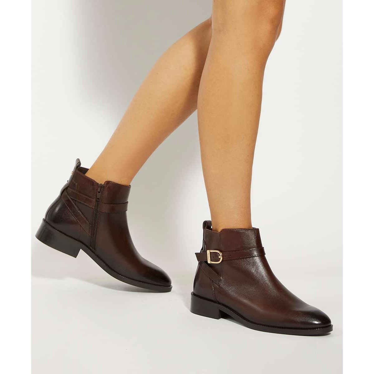 Bottines plates en cuir - PEMMA brown-leather, DUNE LONDON