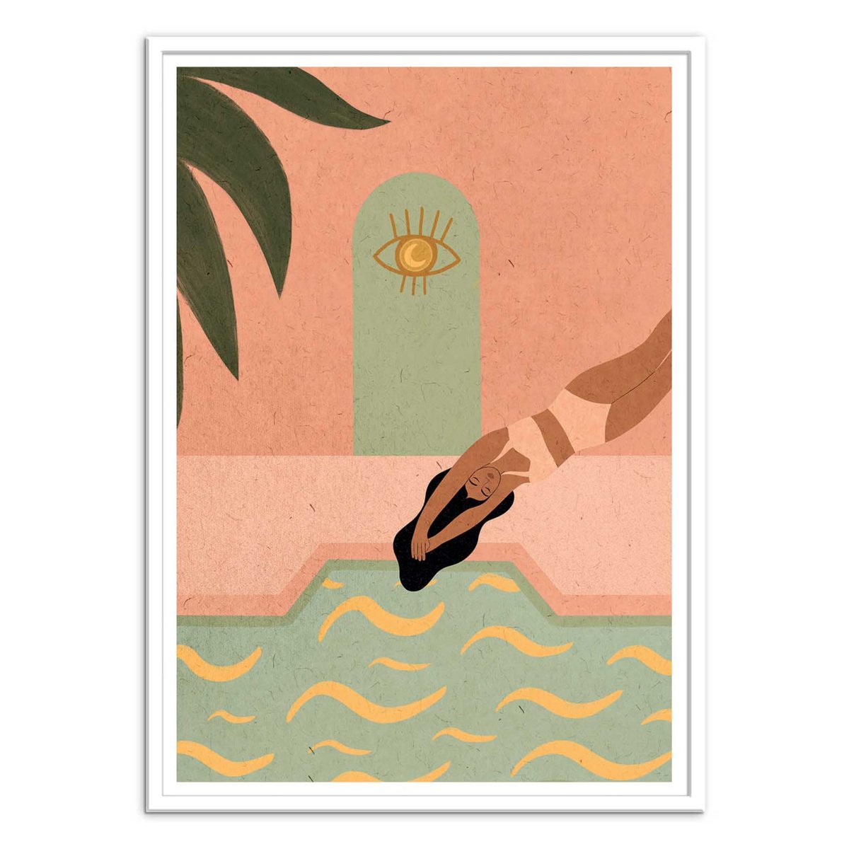 Affiche d'art - Wavy dreams - Lemon Fee vert, WALL EDITIONS