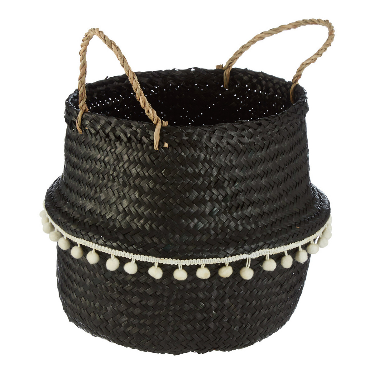 Small Black Seagrass Basket black, SO'HOME