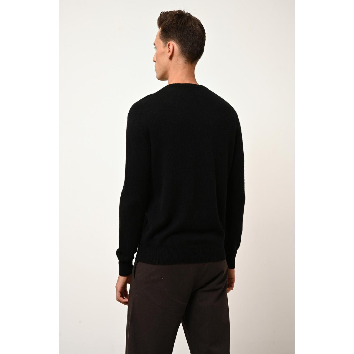 Pull Col V  Noir Walt noir, JUST CASHMERE