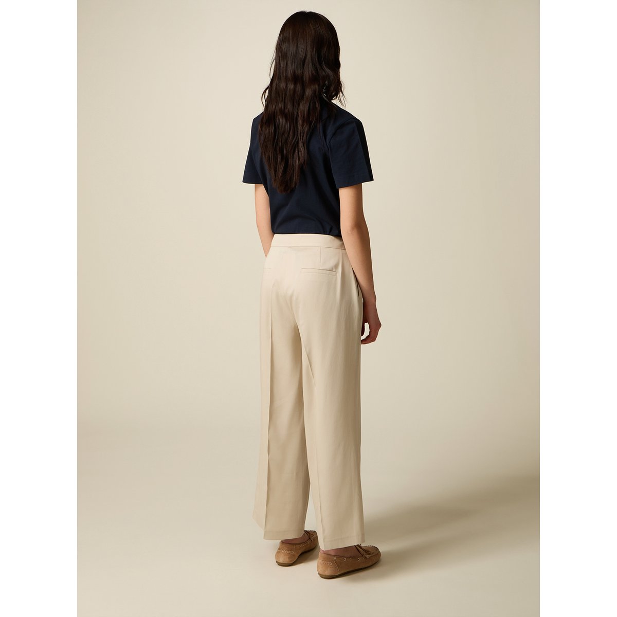 Pantalon cropped beige, OLTRE