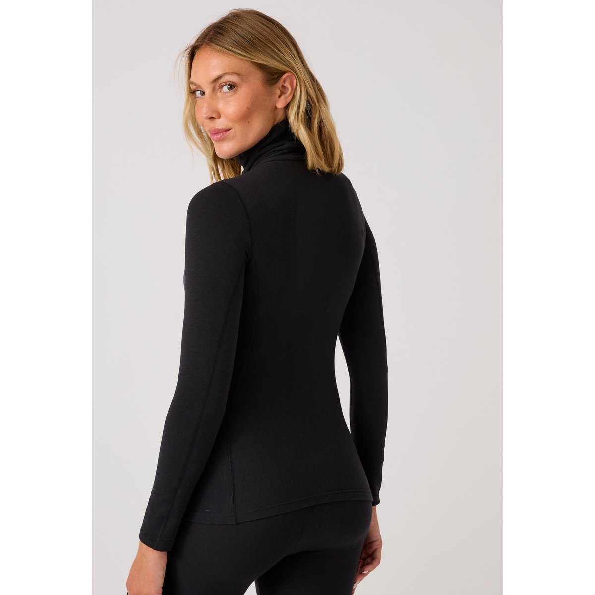 T-shirt Thermolactyl Comfort 4 col roulé, noir, DAMART SPORT