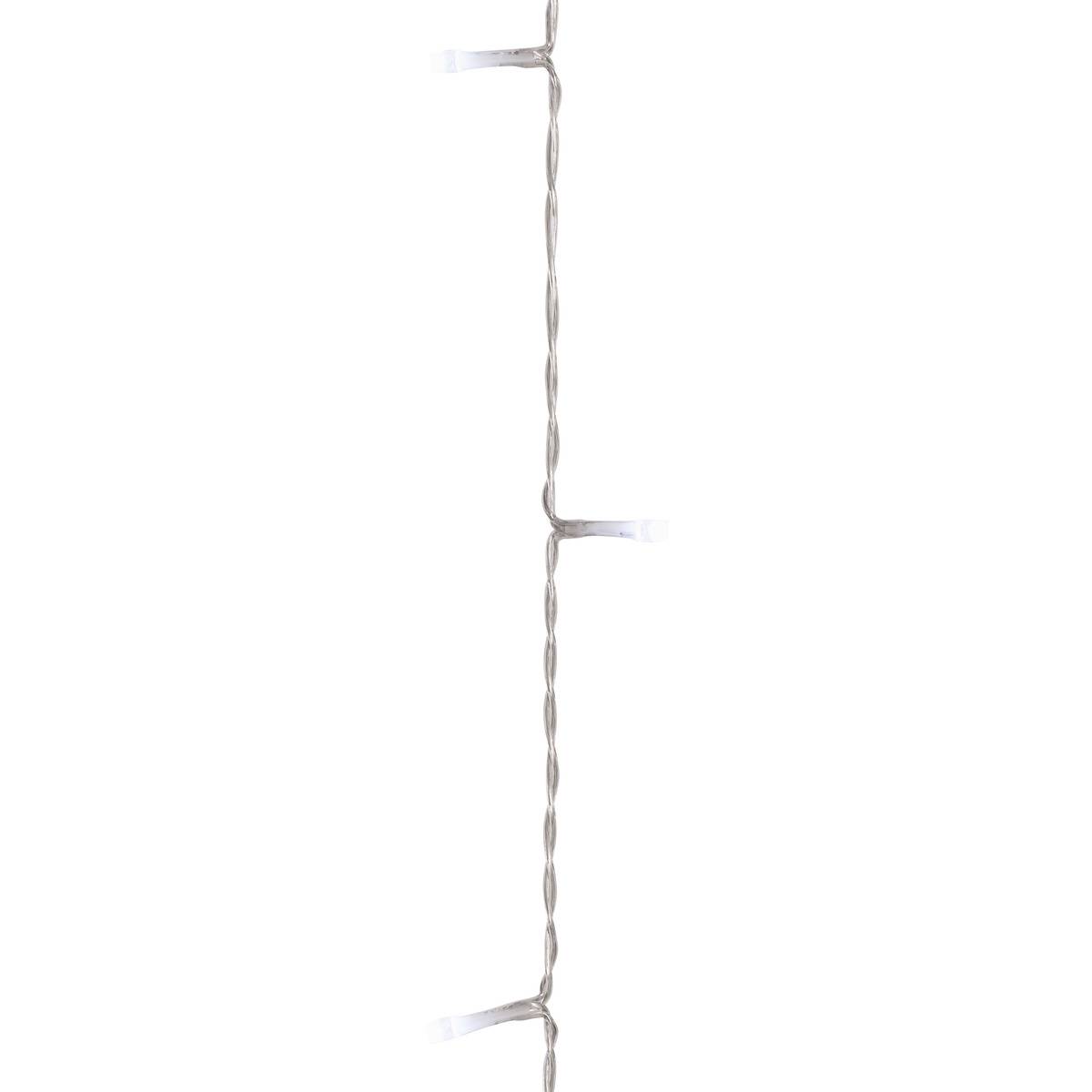 Rideau lumineux de façade d'extérieur 0,9 x 2 m 200 LED blanc froid 8 fonctions avec minuteur à piles blanc froid, FEERIC LIGHTS & CHRISTMAS