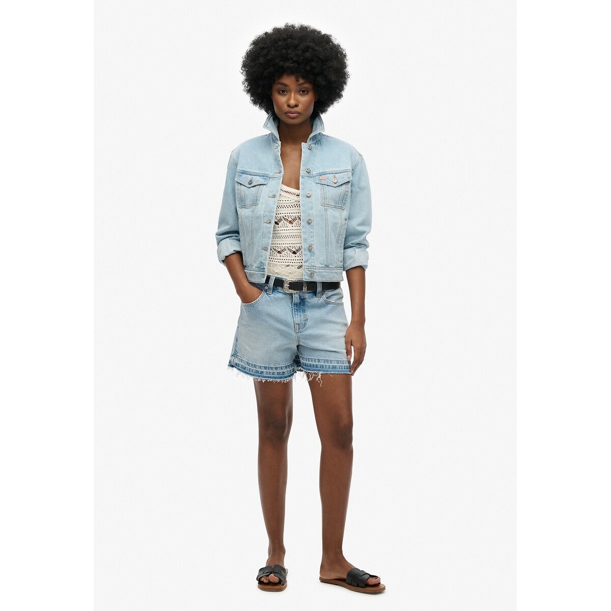 Fancy Jean Jacket light blue denim, SUPERDRY