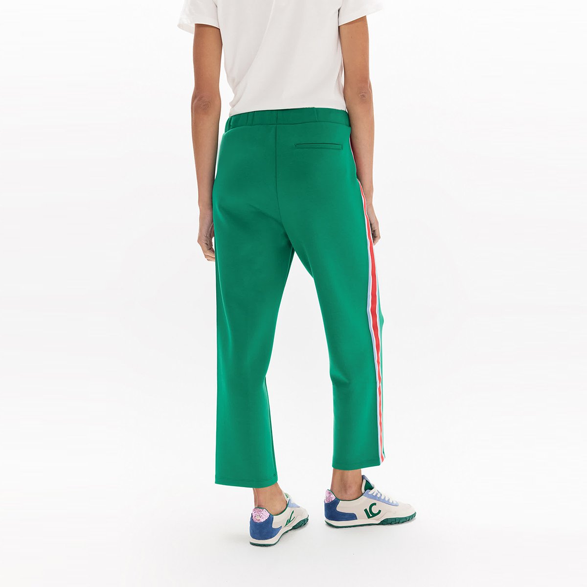 Pantalon de jogging à bande latérale tricolore et cordon de serrage vert clair, LOLA CASADEMUNT
