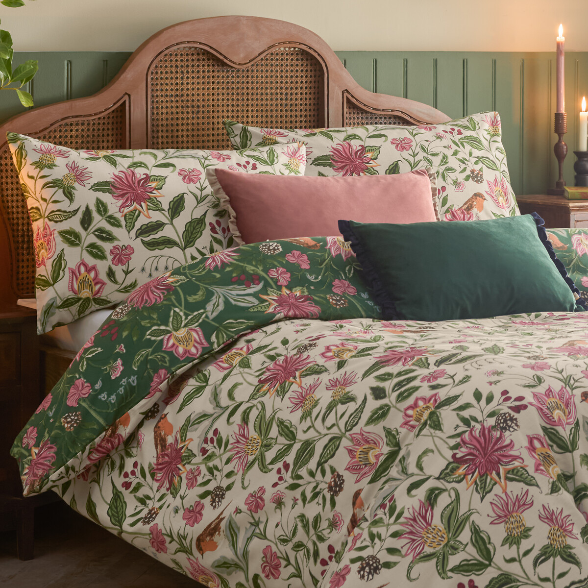 Nature Beatrice Reversible Floral Duvet Cover and Pillowcase Set multi-coloured, WYLDER