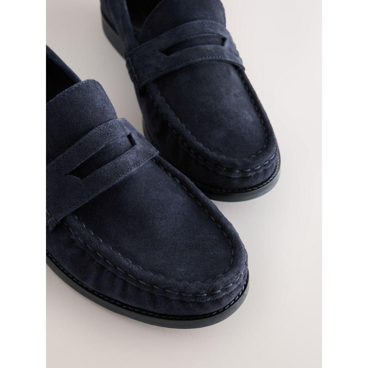 Mocassins forever comfort® en cuir bleu marine, NEXT
