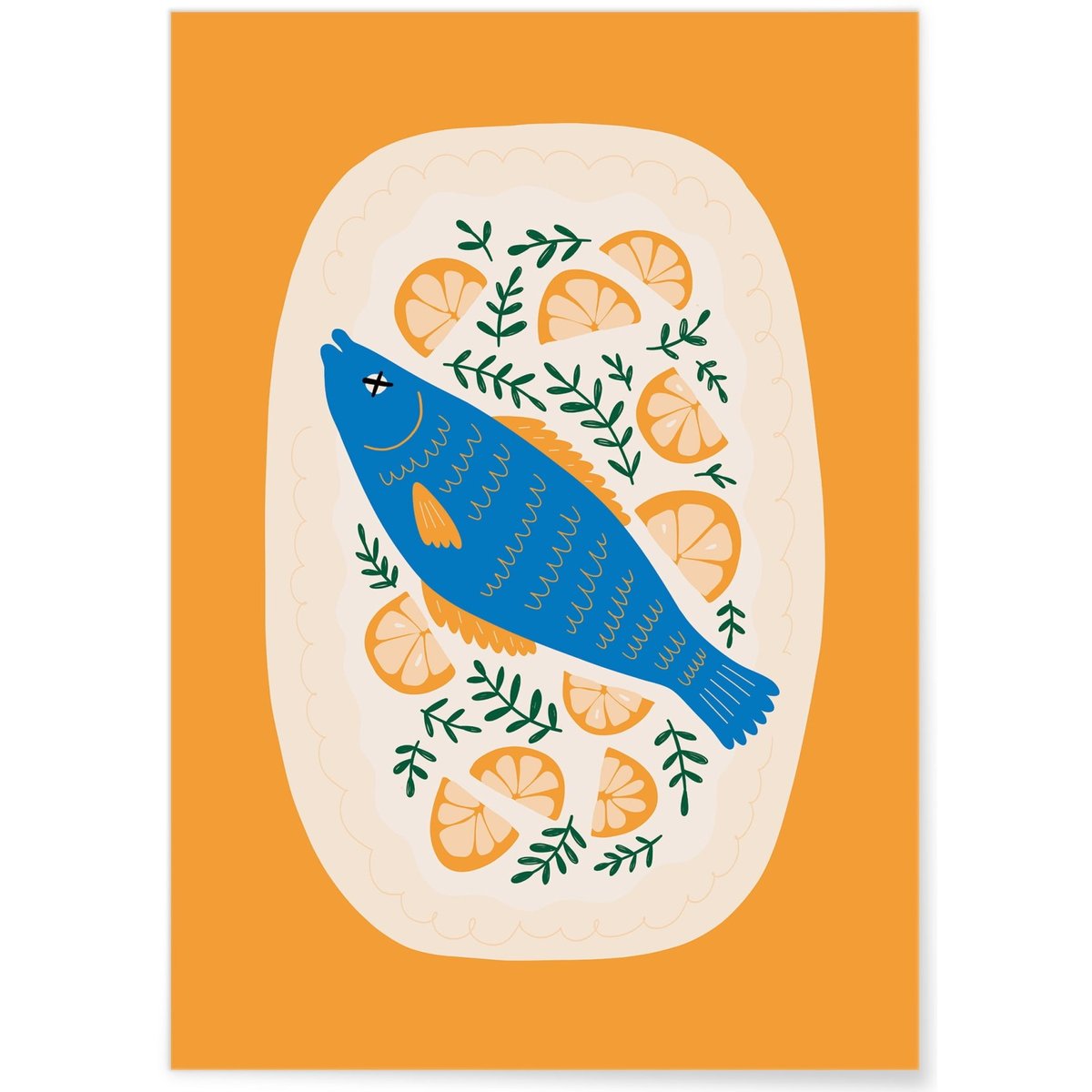 Affiche Poisson aux Citrons blanc, L'AFFICHERIE