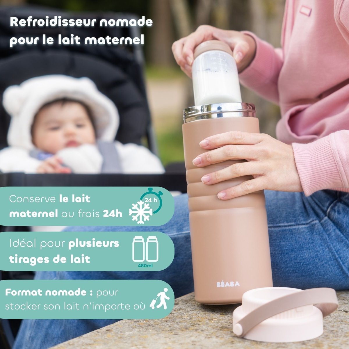 Refroidisseur nomade marron, BEABA