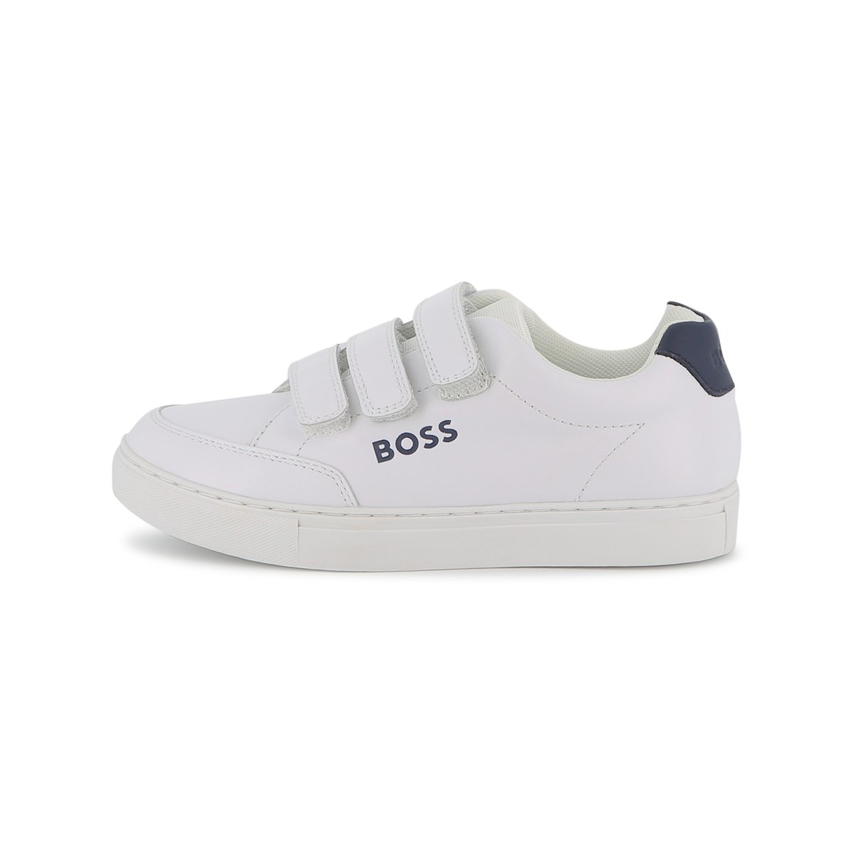 Sneakers in pelle bovina blanc, BOSS KIDSWEAR