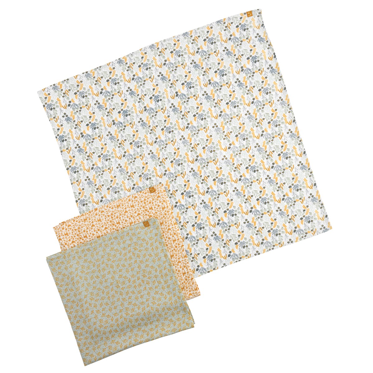 Langes lot de 3 en coton bio blanc, SAUTHON