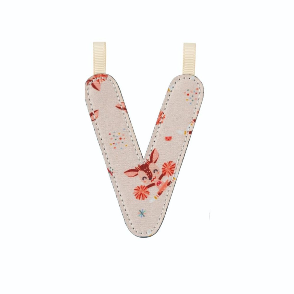 Lettre en tissu phosphorescente V bleu, LILLIPUTIENS
